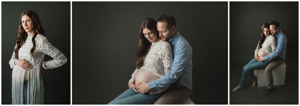 Studio maternity session by Janesville, WI photographer 